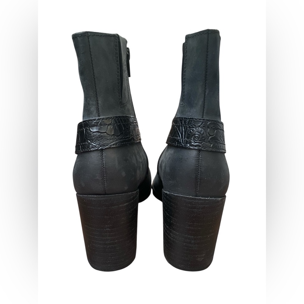 Vionic Black Leather Ankle Boot with Decorative Strap - Picture 10 of 14